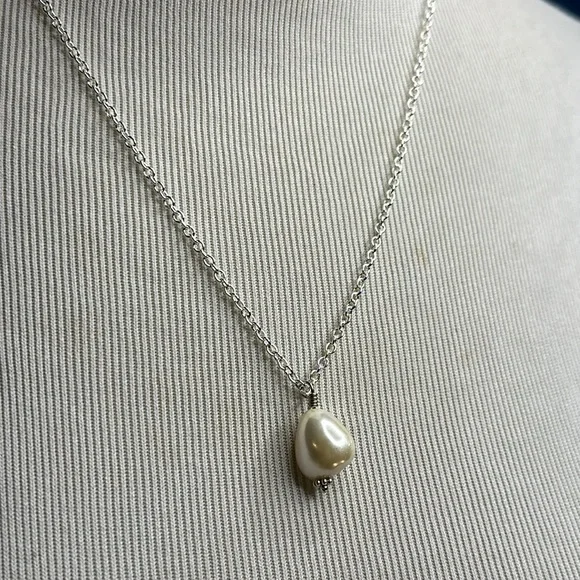 Solitaire pearl necklace #5 - Picture 4 of 8